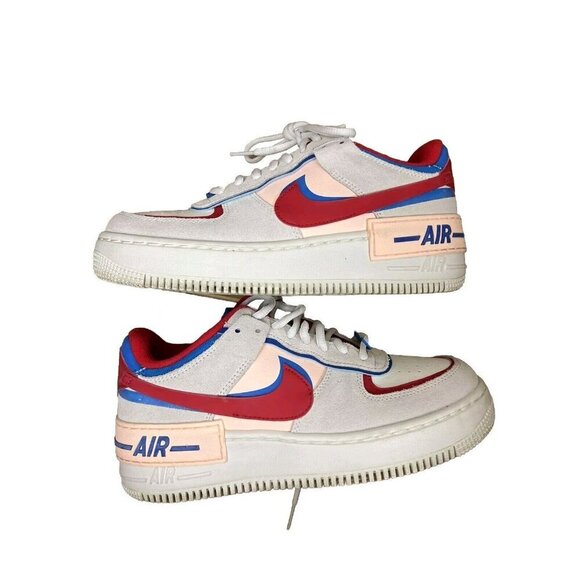 Nike Women's Shoes Air Force 1 Shadow Sail White Red  Blue Size 8 - Picture 16 of 16
